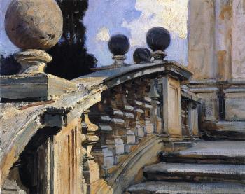 John Singer Sargent : The Steps of the Church of S. S. Domenico e Siste in Rome